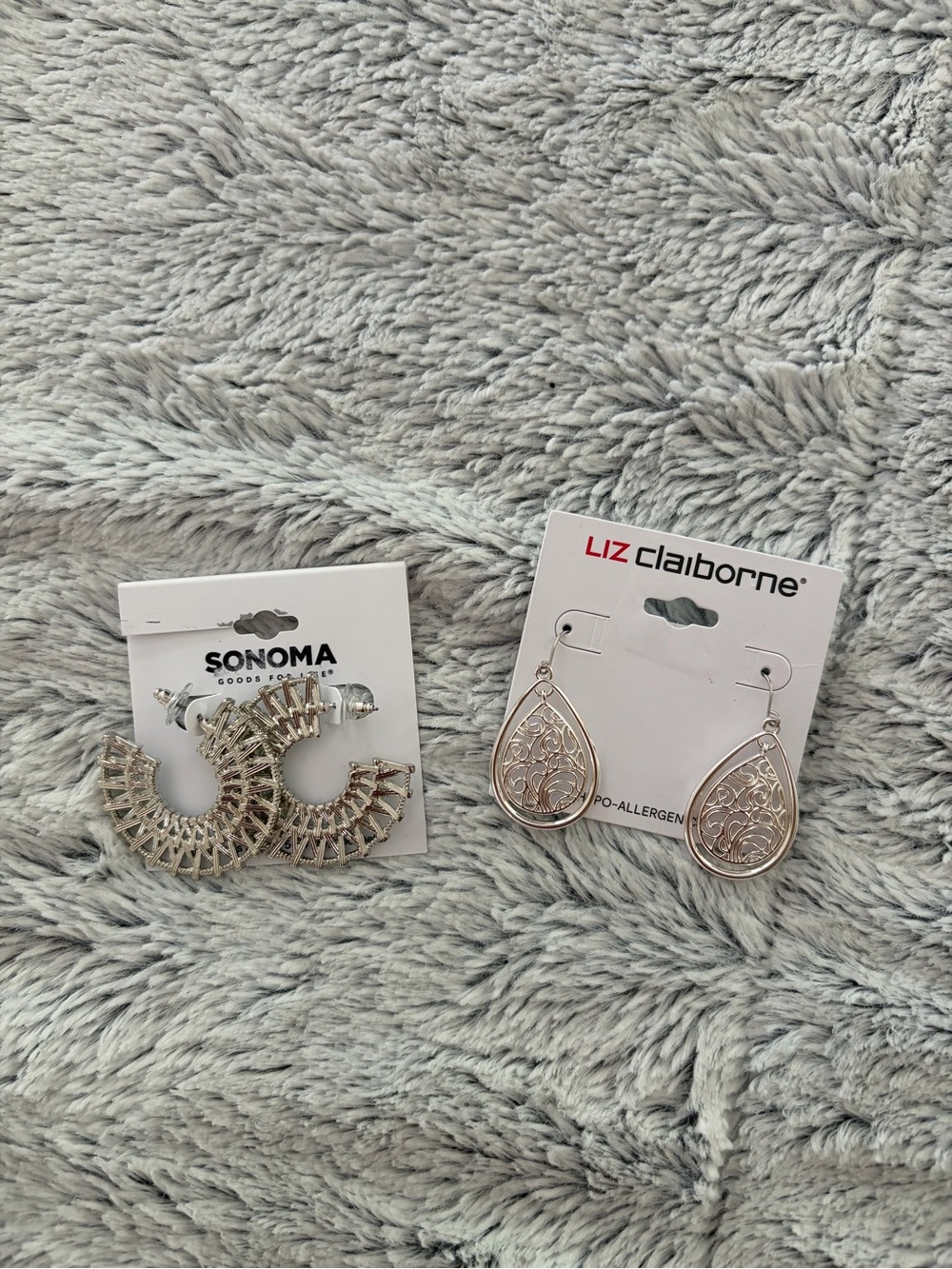 Sonoma & Liz Claiborne Silver-Tone Earrings Duo
